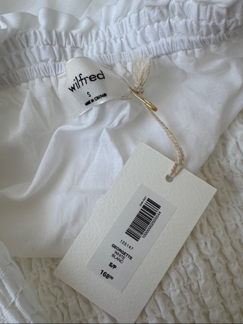 Aritzia Wilfred Georgette Dress - white linen size S - Picture 6 of 8